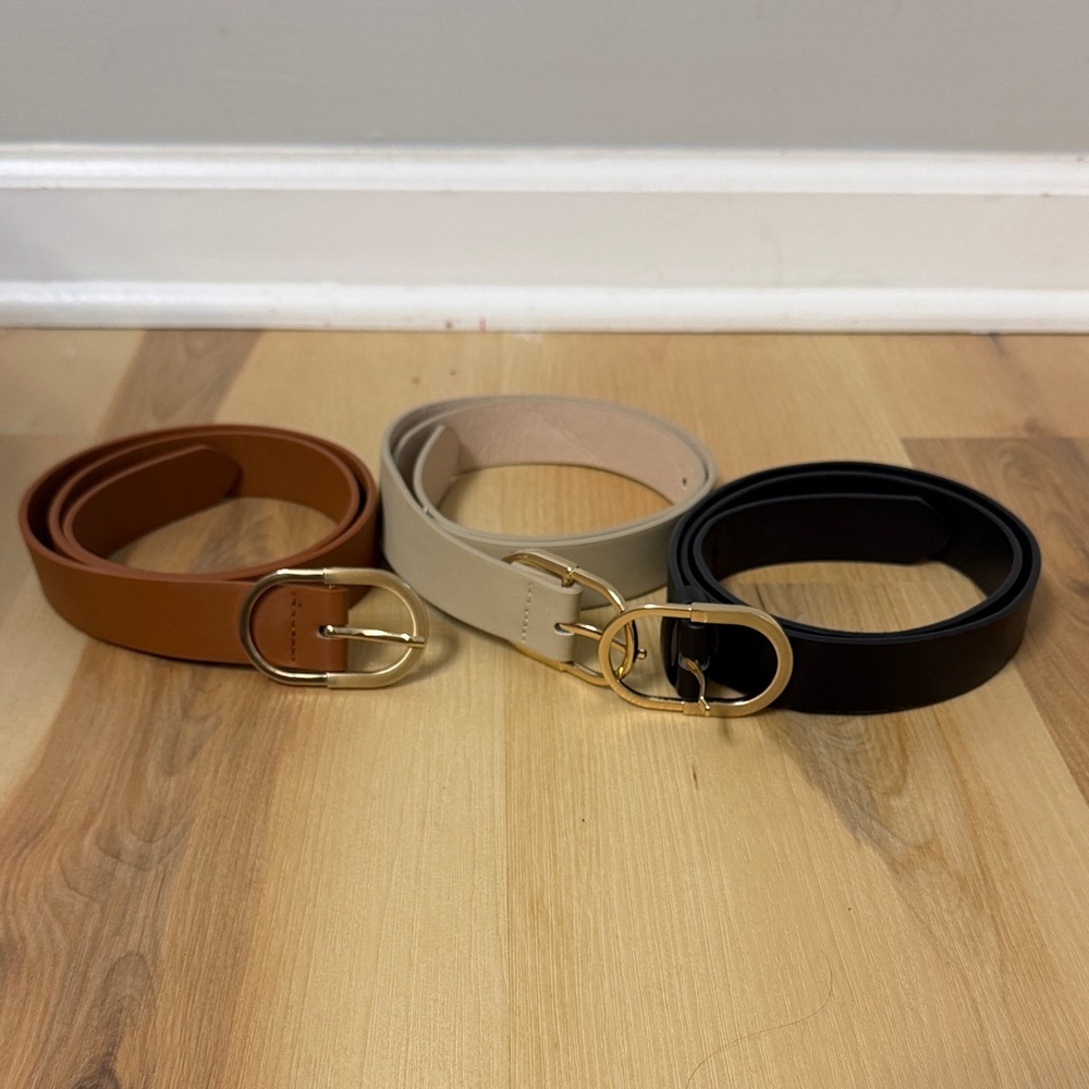 Elegant Women's Belt Set -  3 colors Tan, Cream, and Black